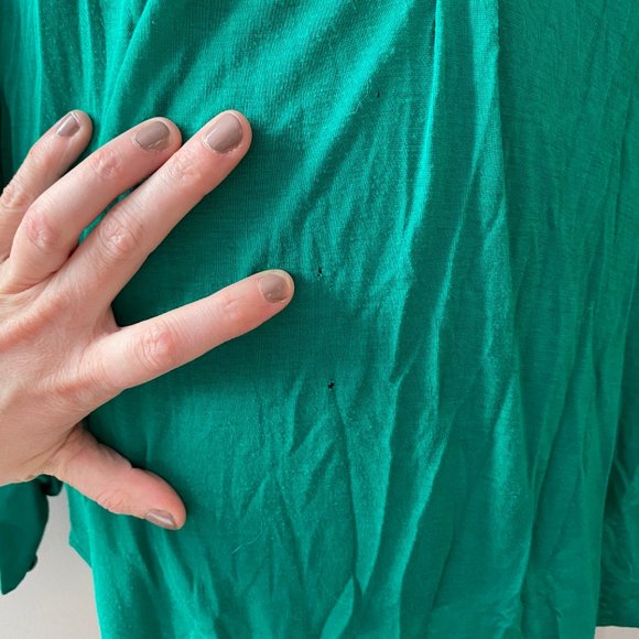 Emerald green slouchy button down shirt - Picture 4 of 4